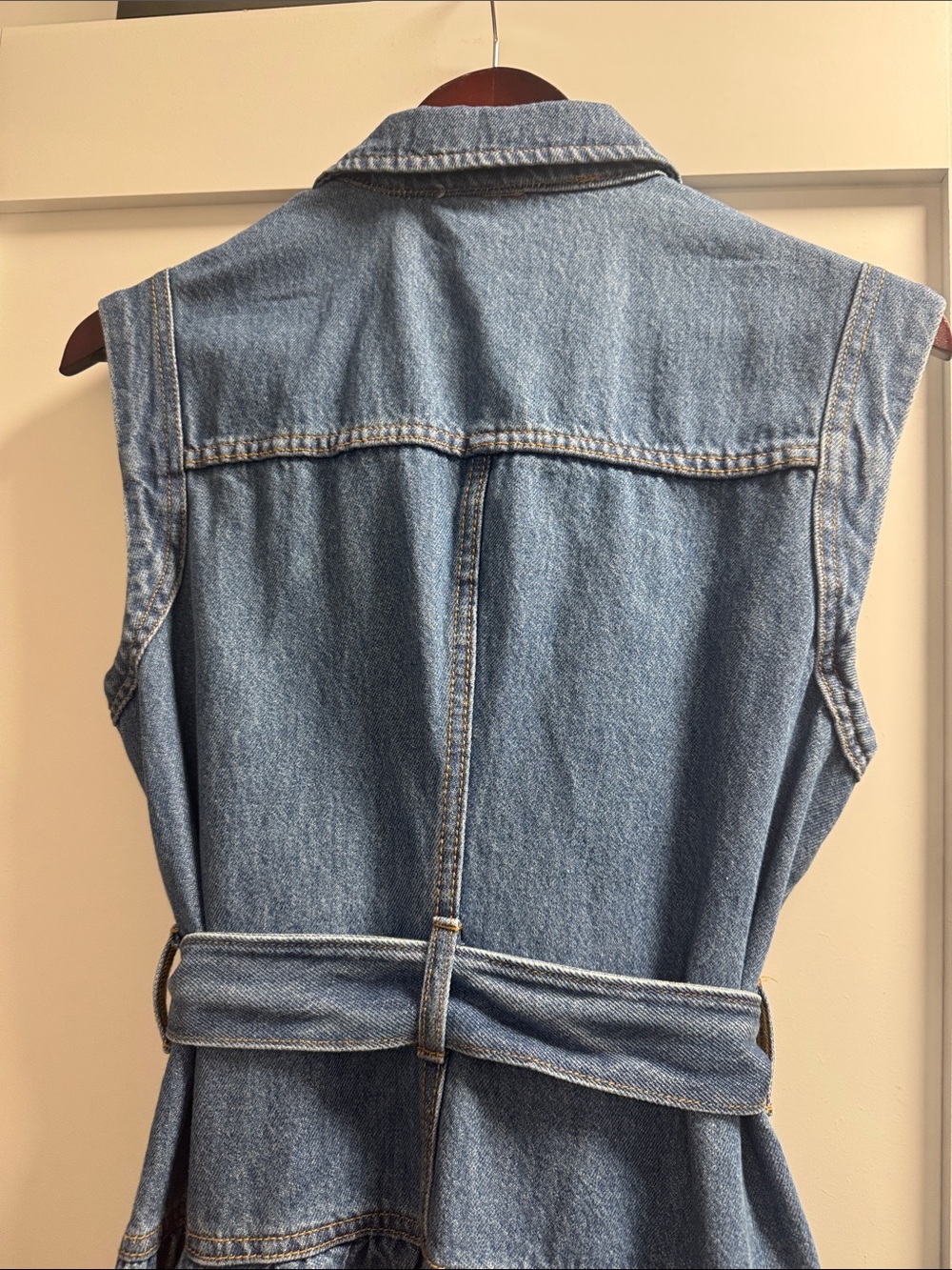 Universal Thread Blue Sleeveless Tie-Waist Denim Midi Dress - Picture 12 of 13